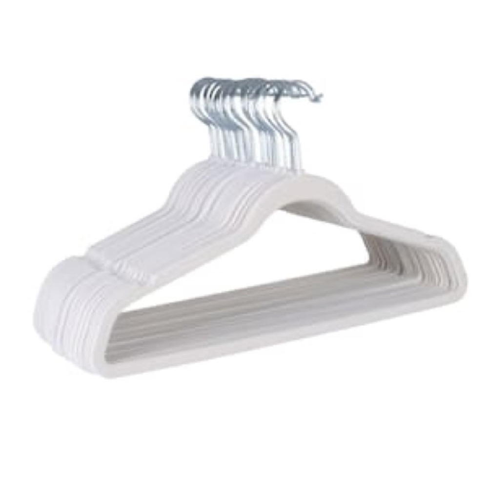 10 white velvet non-slip hangers | space saving clothing hangers
